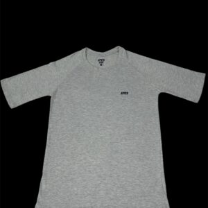 Remera oversize manga ranglan jersey gris melange