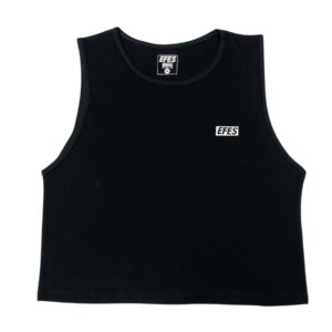 Musculosa crop jersey negra